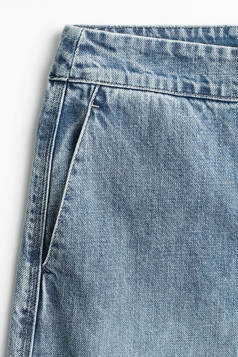 Balloon-leg denim trousers