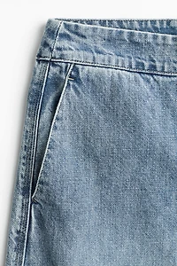 Balloon-leg denim trousers