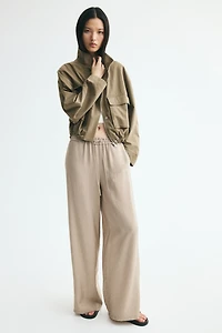 Viscose-Blend Drawstring Pants