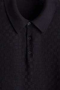 Slim-Fit Textured-Knit Polo Shirt