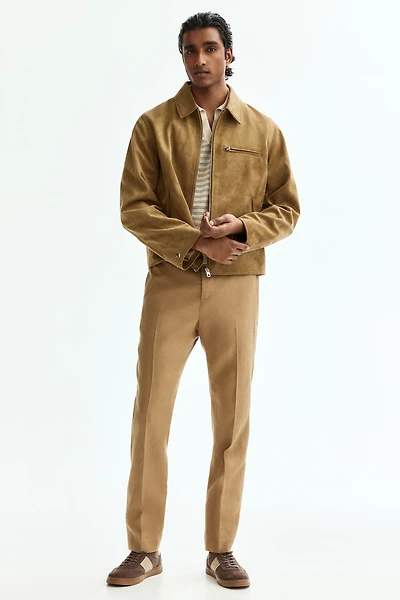 Pantalon de costume près du corps en lin