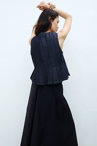 Tie-Detail Denim Vest