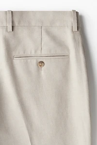 Pantalon de costume classique en lin mélangé