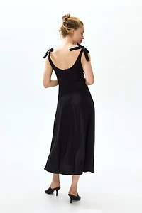 MAMA Nursing Dress with Tie-Top Shoulder Straps
