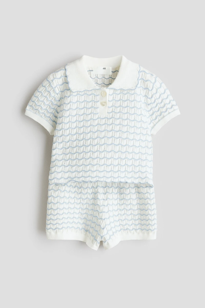 2-Piece Pointelle-Knit Set