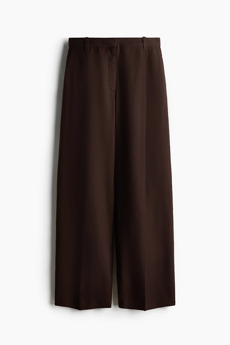 Linen-Blend Dress Pants