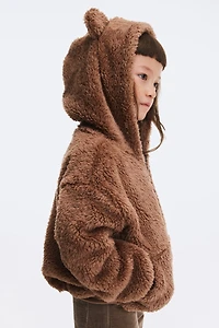 Veste à capuche fermeture éclair en polar