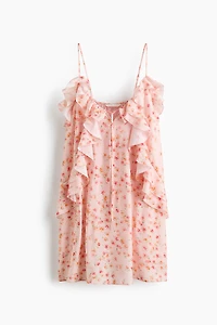 Flounce-Trimmed Strappy Dress