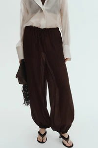 Balloon-Leg Pants with Drawstring