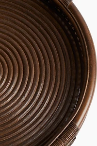 Round Rattan Tray