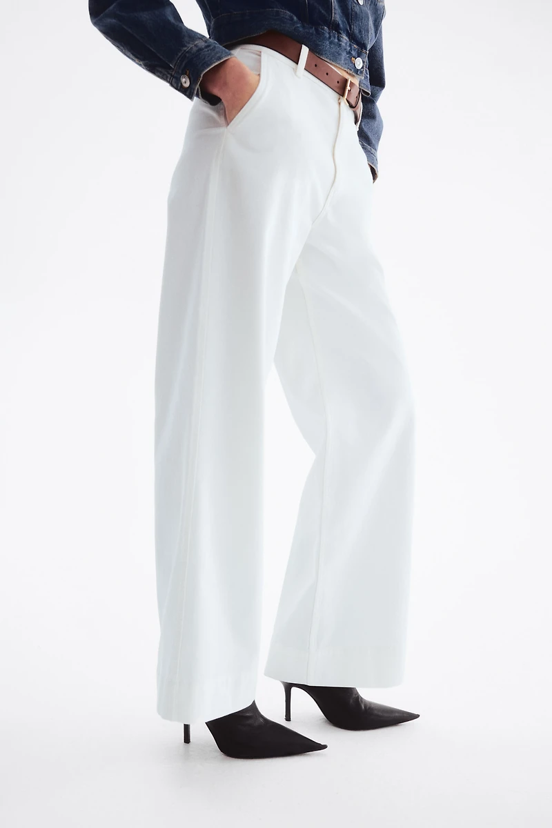 Wide Belted Twill Pants