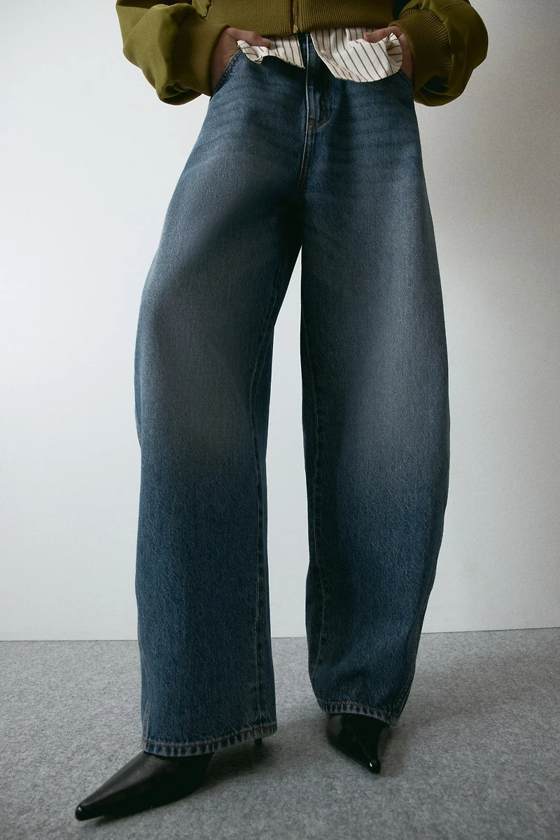 Barrel Leg High Waist Jeans