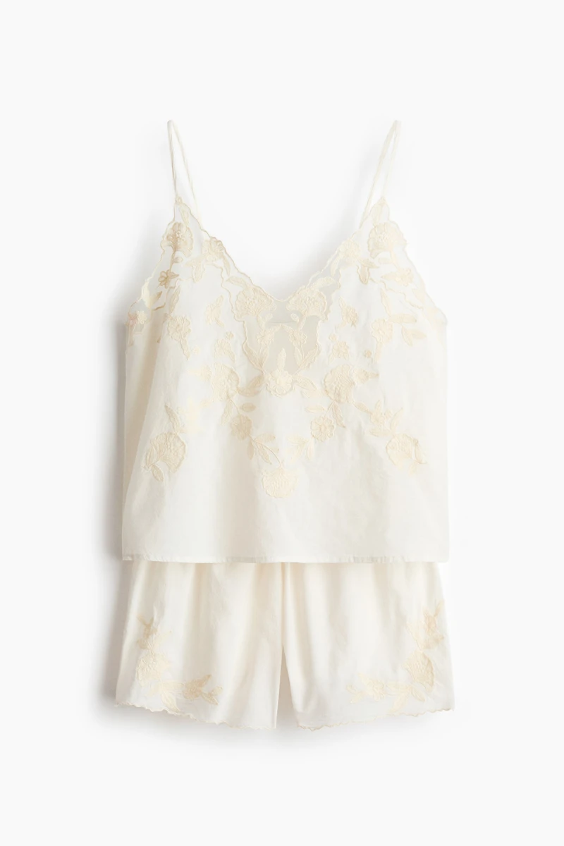 Pyjama brodé en coton