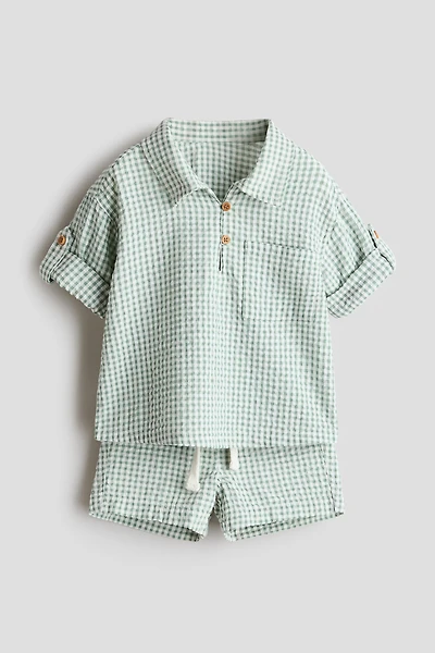 2-Piece Cotton Seersucker Set