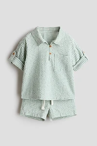 2-Piece Cotton Seersucker Set