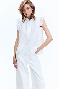 Linen-Blend Blouse