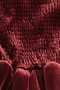 Jupe en velours smocké