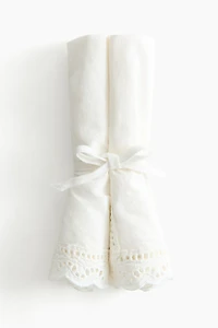 2-Pack Lace-Trimmed Cotton Napkins