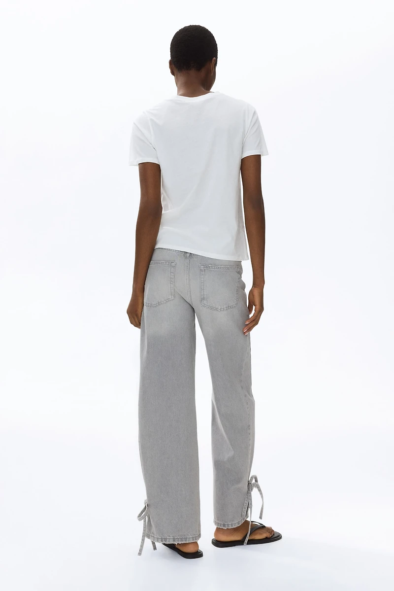 High-Waist Barrel-Leg Ankle Jeans