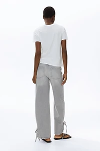 High-Waist Barrel-Leg Ankle Jeans