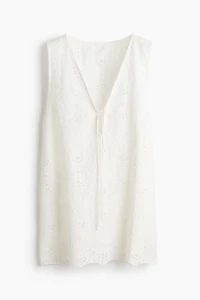 Cotton Beach Dress with Eyelet Embroidery