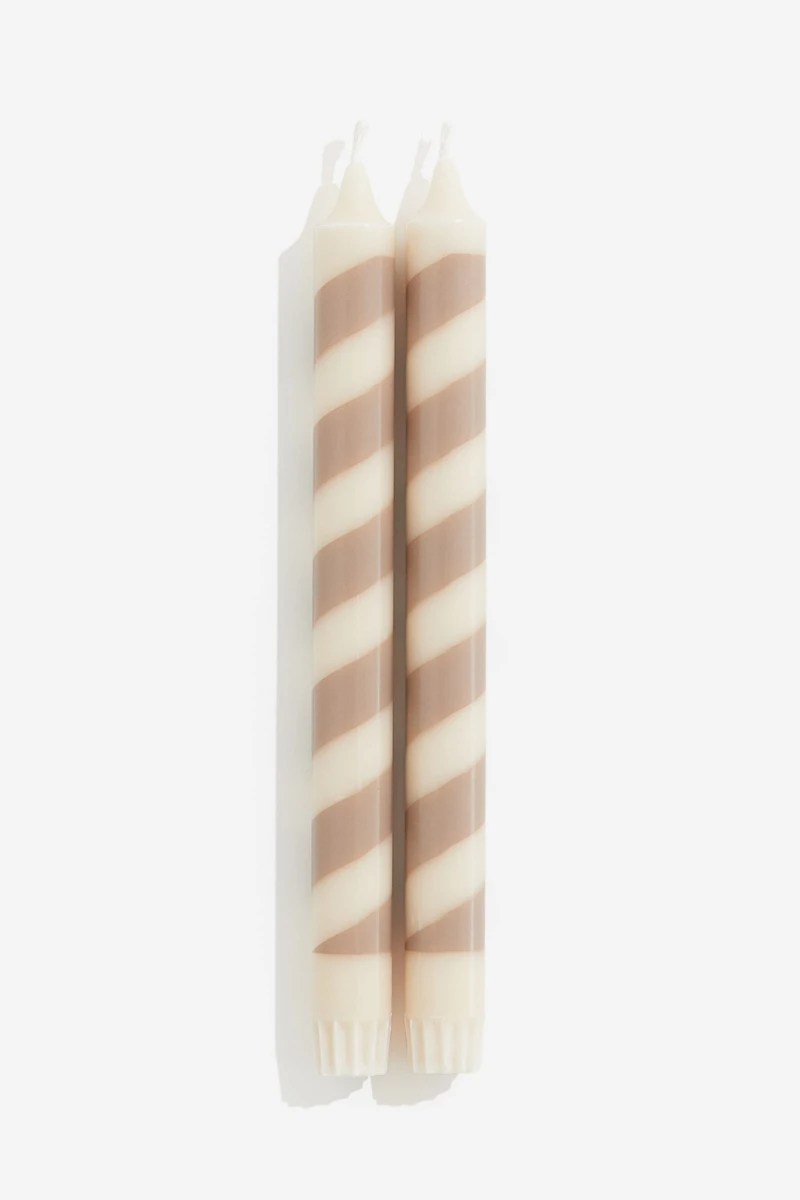 Lot de 2 bougies en forme sucres d'orge