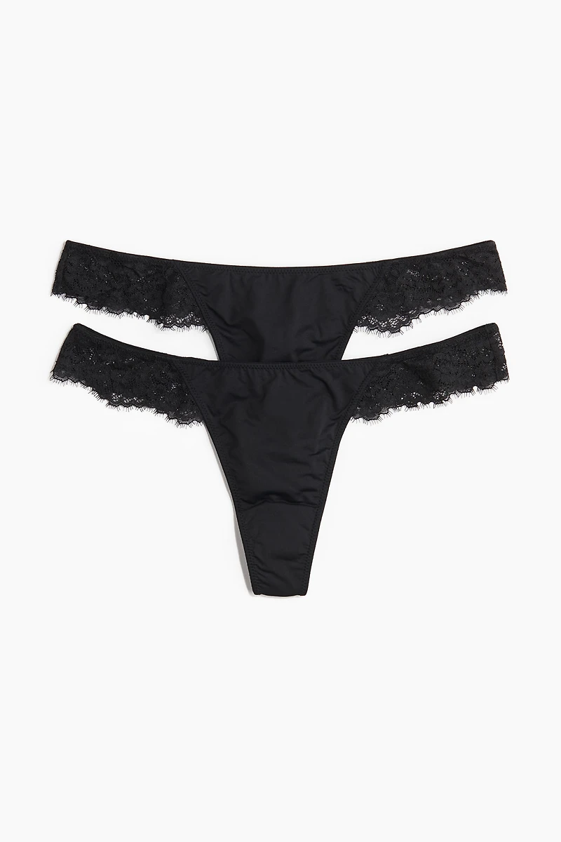 Lot de 2 culottes tanga en microfibre
