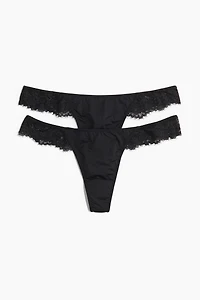 Lot de 2 culottes tanga en microfibre