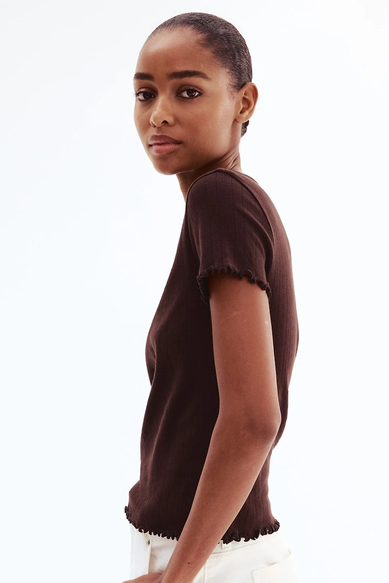 Pointelle Jersey Top