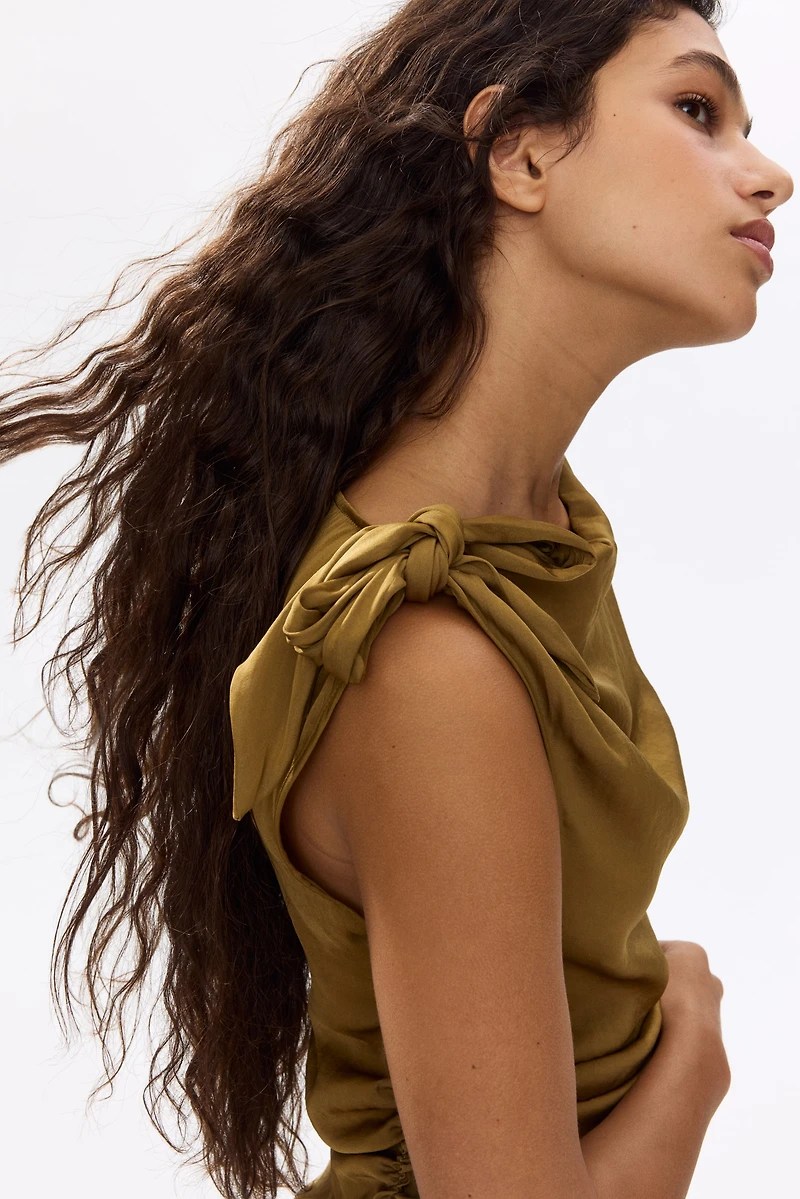 Asymmetric Tie-Detail Top