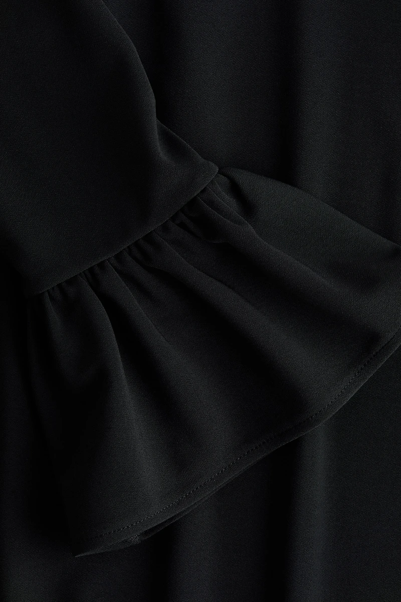 Glittery Shoulder-Pad Dress