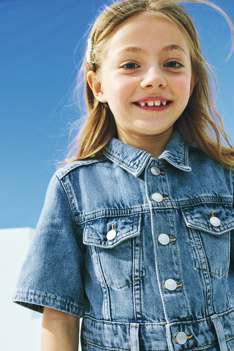 Robe en denim de coton