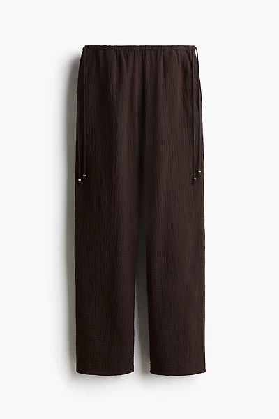 Wide-Leg Drawstring Pants