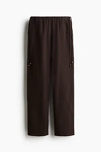 Wide-Leg Drawstring Pants
