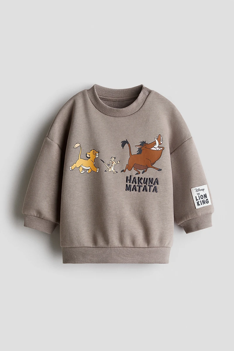 Sweatshirt with Printed Motif