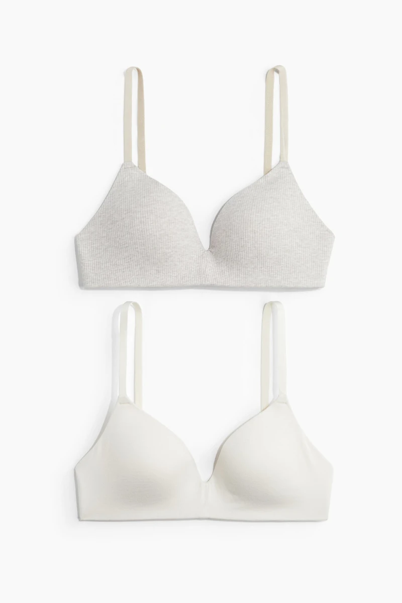 Lot de 2 soutiens-gorge rembourrés en coton