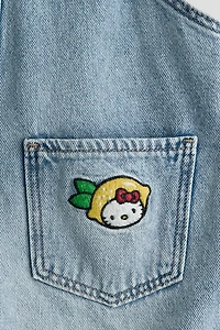 Appliquéd Denim Overall Shorts