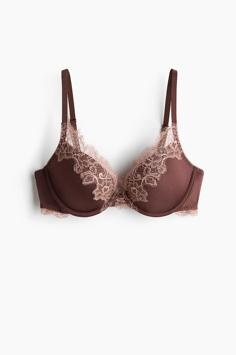 Microfiber and Lace Push-Up Bra