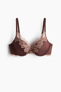 Microfiber and Lace Push-Up Bra