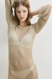 Shimmery Dress with Flared Skirt