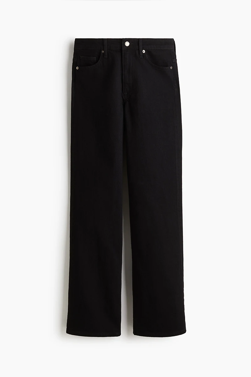 Jean taille haute jambes semi-évasées