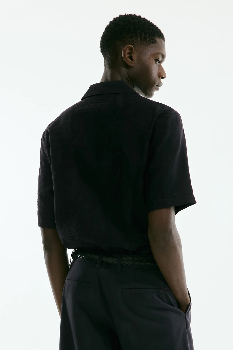 Regular-Fit Jacquard-Weave Resort Shirt