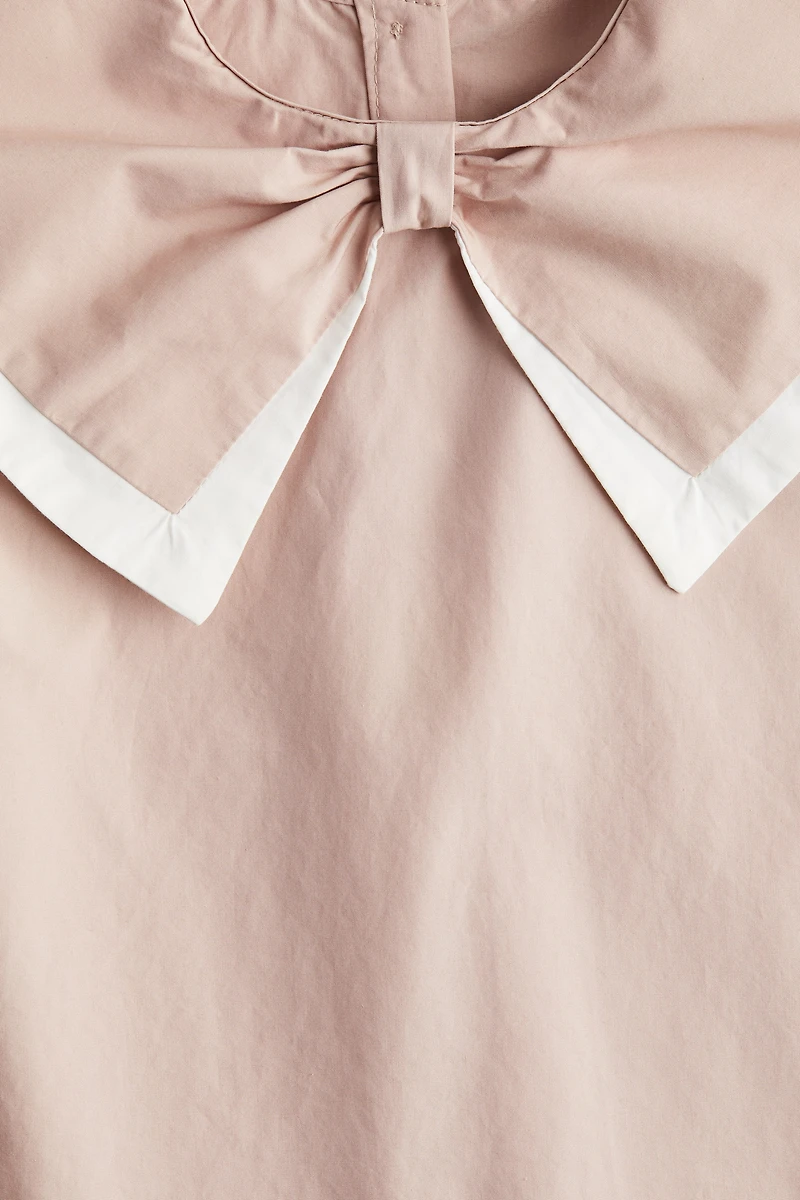 Cotton Poplin Dress with Sailor Collar