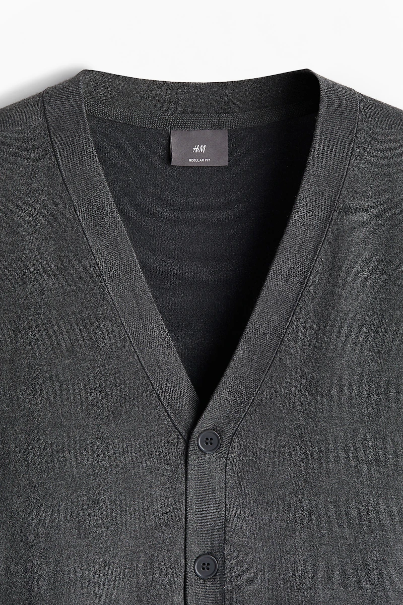 Regular Fit Fine-Knit Cardigan