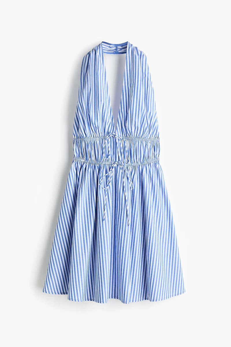 Drawstring-Detail Halterneck Dress