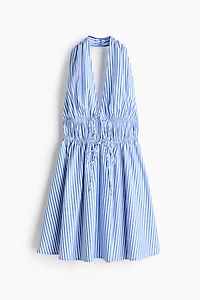 Drawstring-Detail Halterneck Dress
