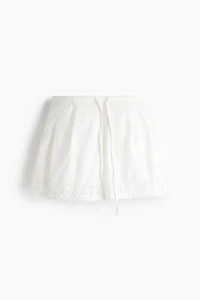 Eyelet-Embroidered Cotton Shorts