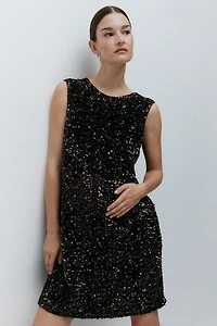 MAMA Bow-Detail Sequined Dress