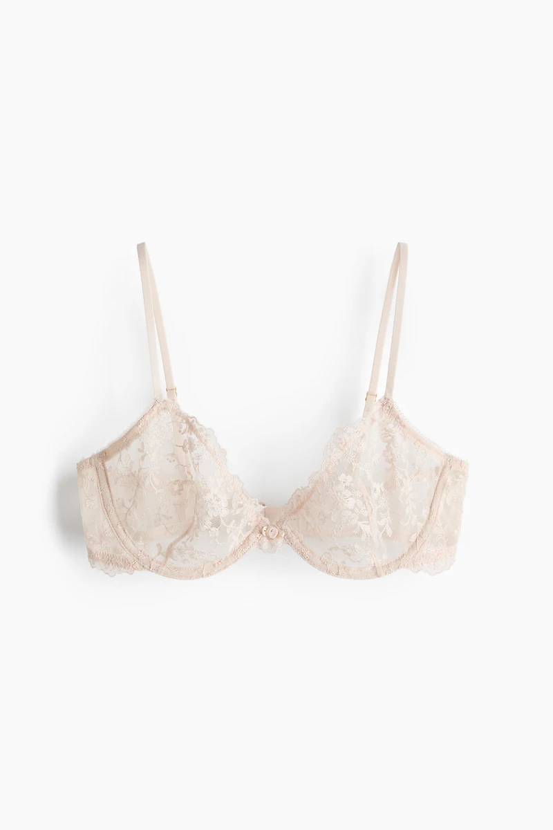 Underwired embroidered bra