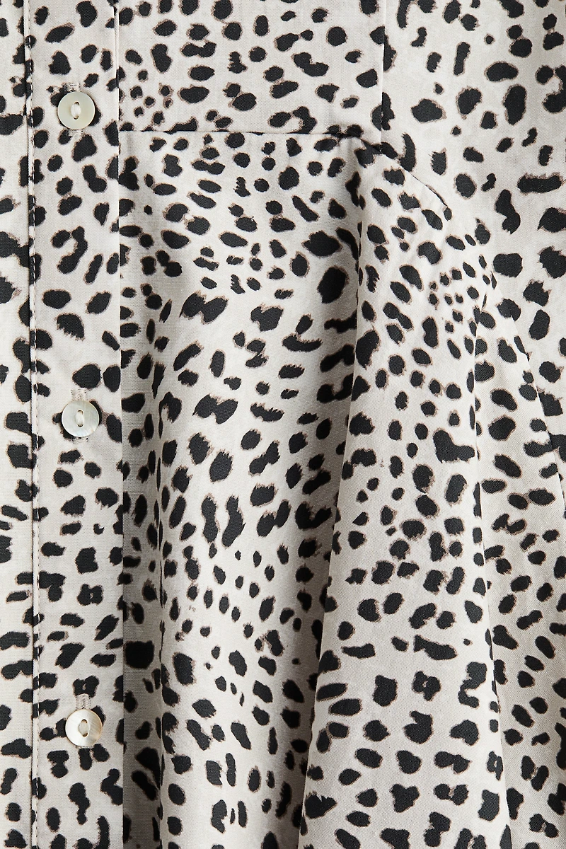 Button-Front Cotton Dress